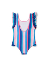 Sundown Stripe Ruffle Swimsuit