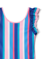 Sundown Stripe Ruffle Swimsuit