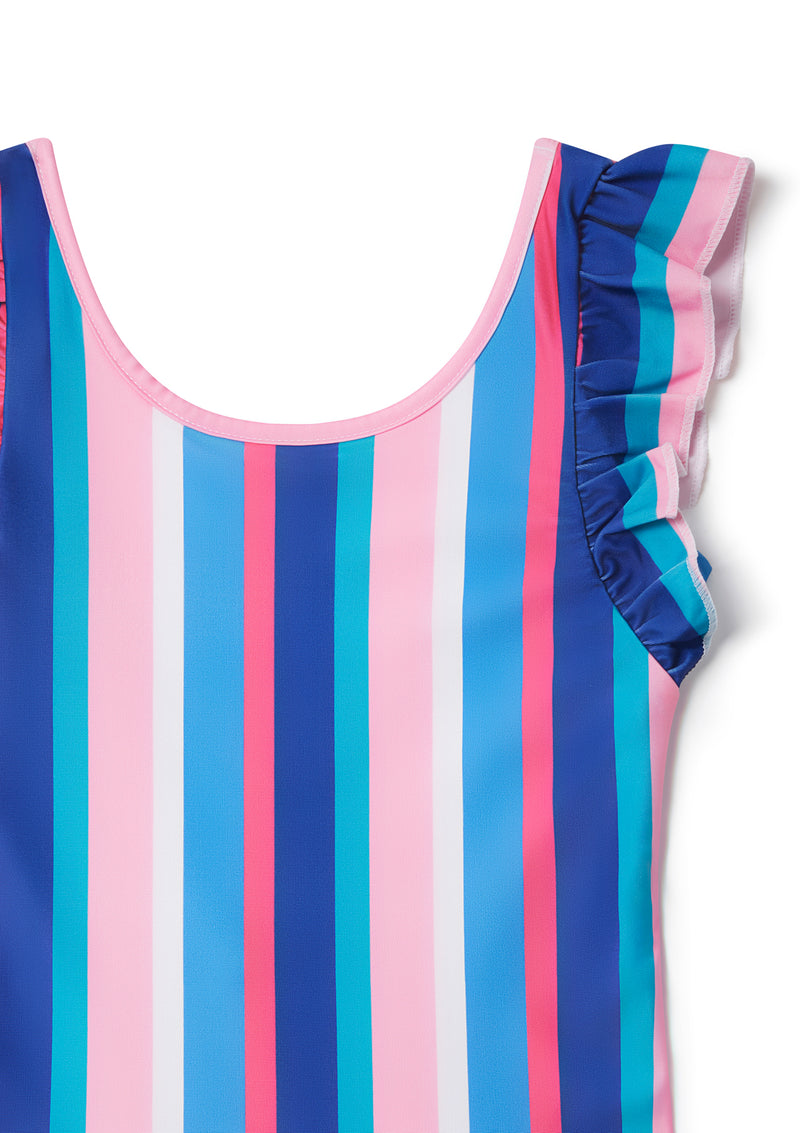 Sundown Stripe Ruffle Swimsuit